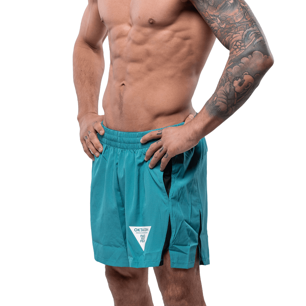 ACTIVE SHORTS OKTAGON - GREEN STRIKE - OKTAGON MMA Store