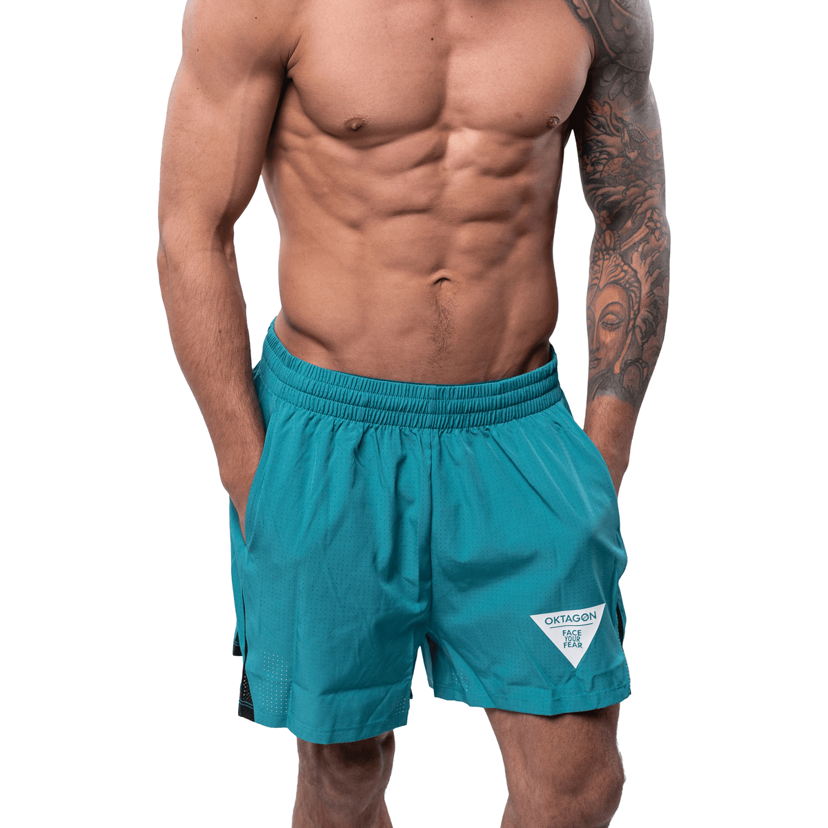 ACTIVE SHORTS OKTAGON - GREEN STRIKE - OKTAGON MMA Store