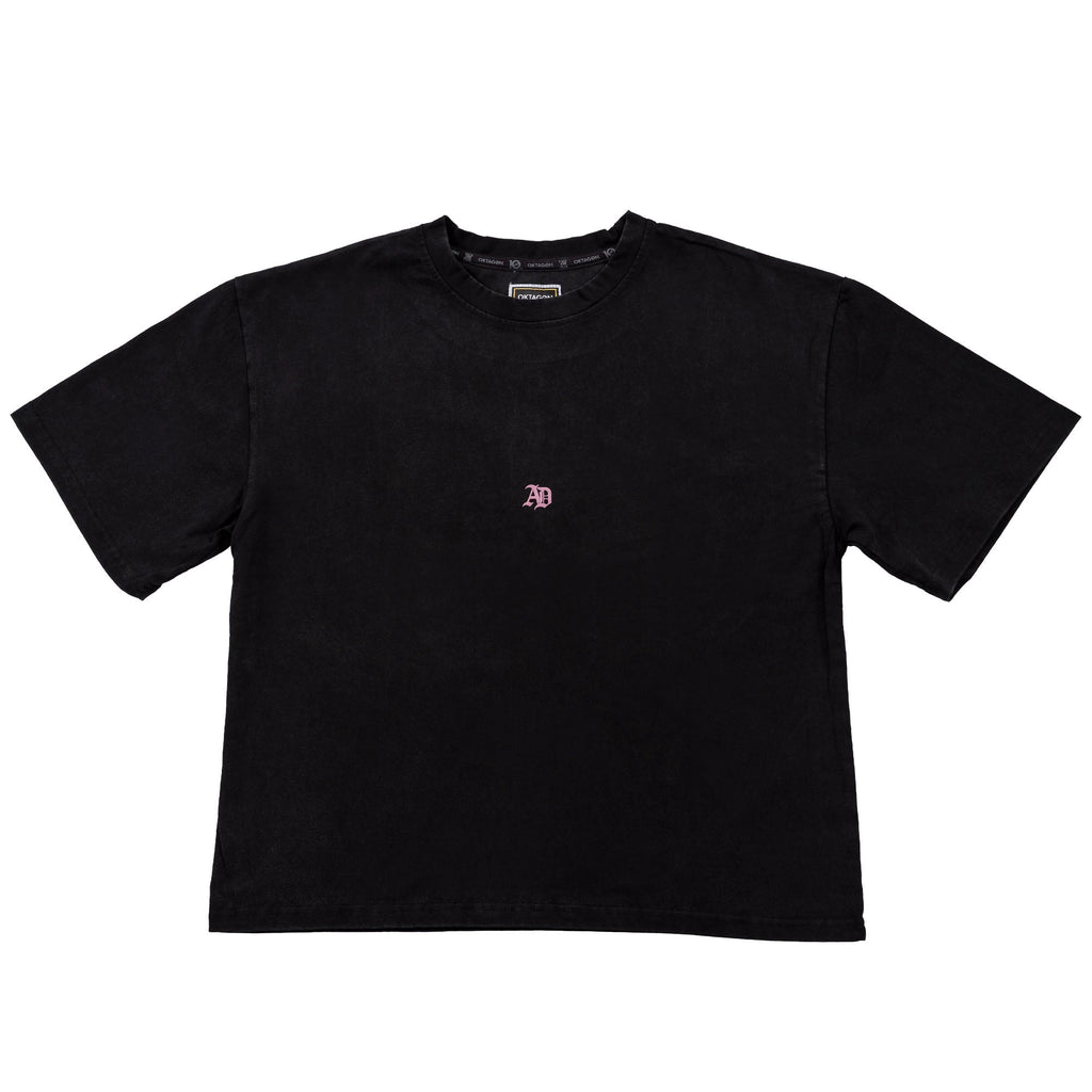 Alina Dalaslan "AD" Monogram Black Tee - OKTAGON Store