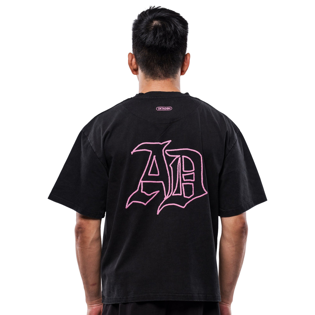 Alina Dalaslan "AD" Monogram Black Tee - OKTAGON Store