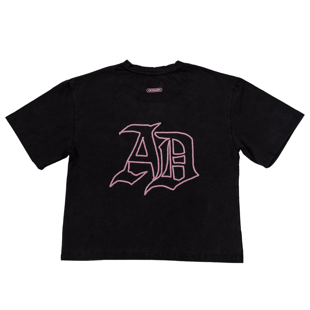 Alina Dalaslan "AD" Monogram Black Tee - OKTAGON Store