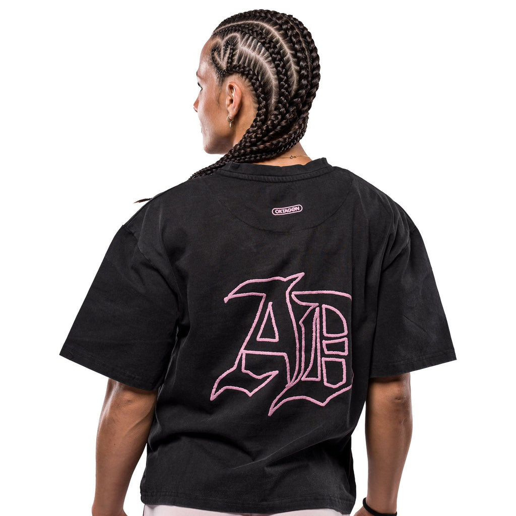 Alina Dalaslan "AD" Monogram Black Tee - OKTAGON Store