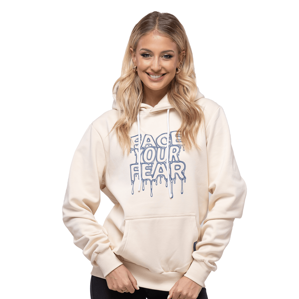 HOODIE FACE YOUR FEAR - BEIGE - OKTAGON MMA Store