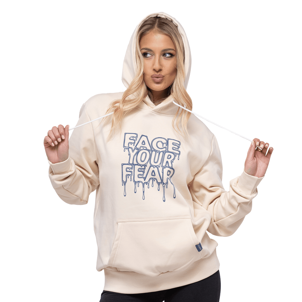 HOODIE FACE YOUR FEAR - BEIGE - OKTAGON MMA Store