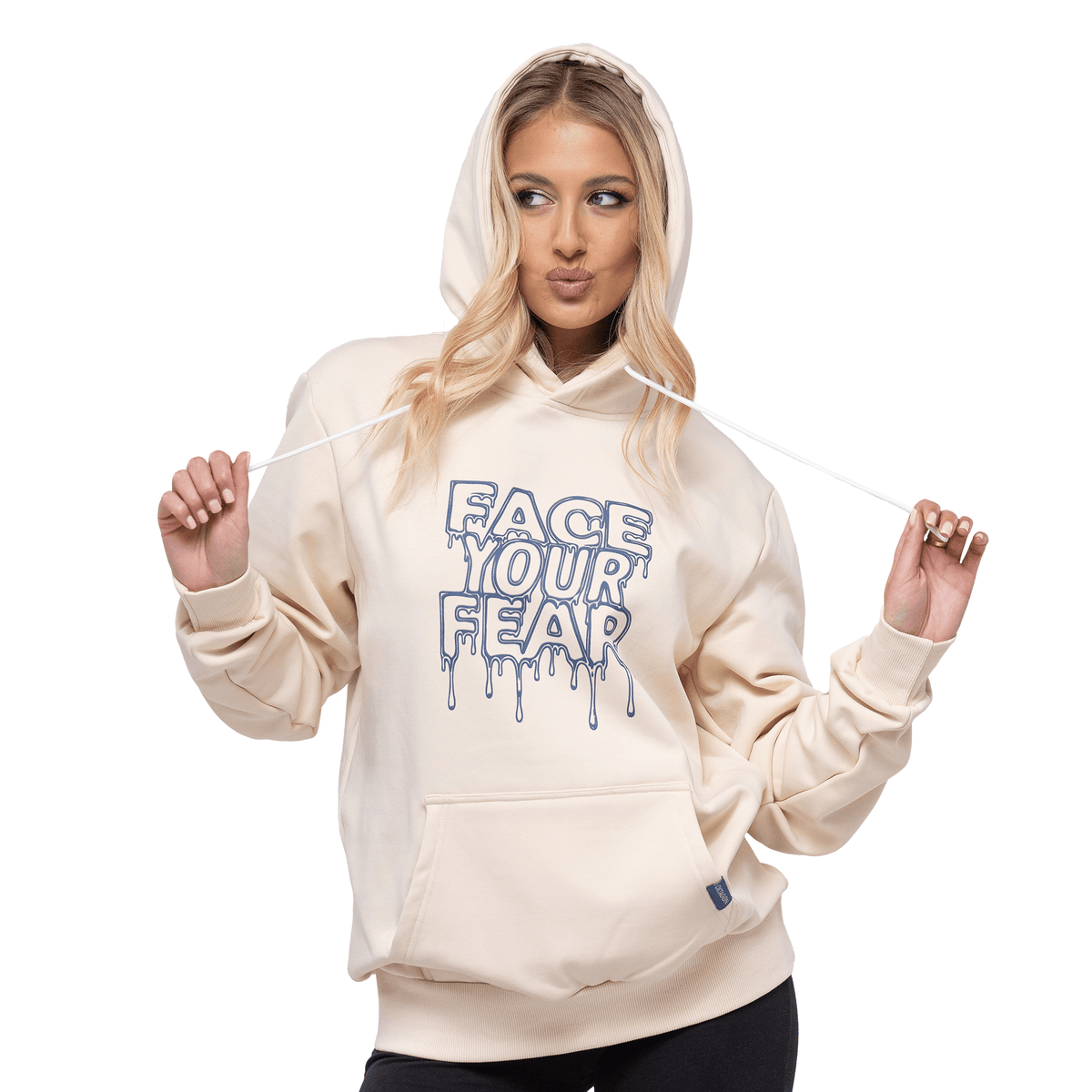 HOODIE FACE YOUR FEAR - BEIGE - OKTAGON MMA Store