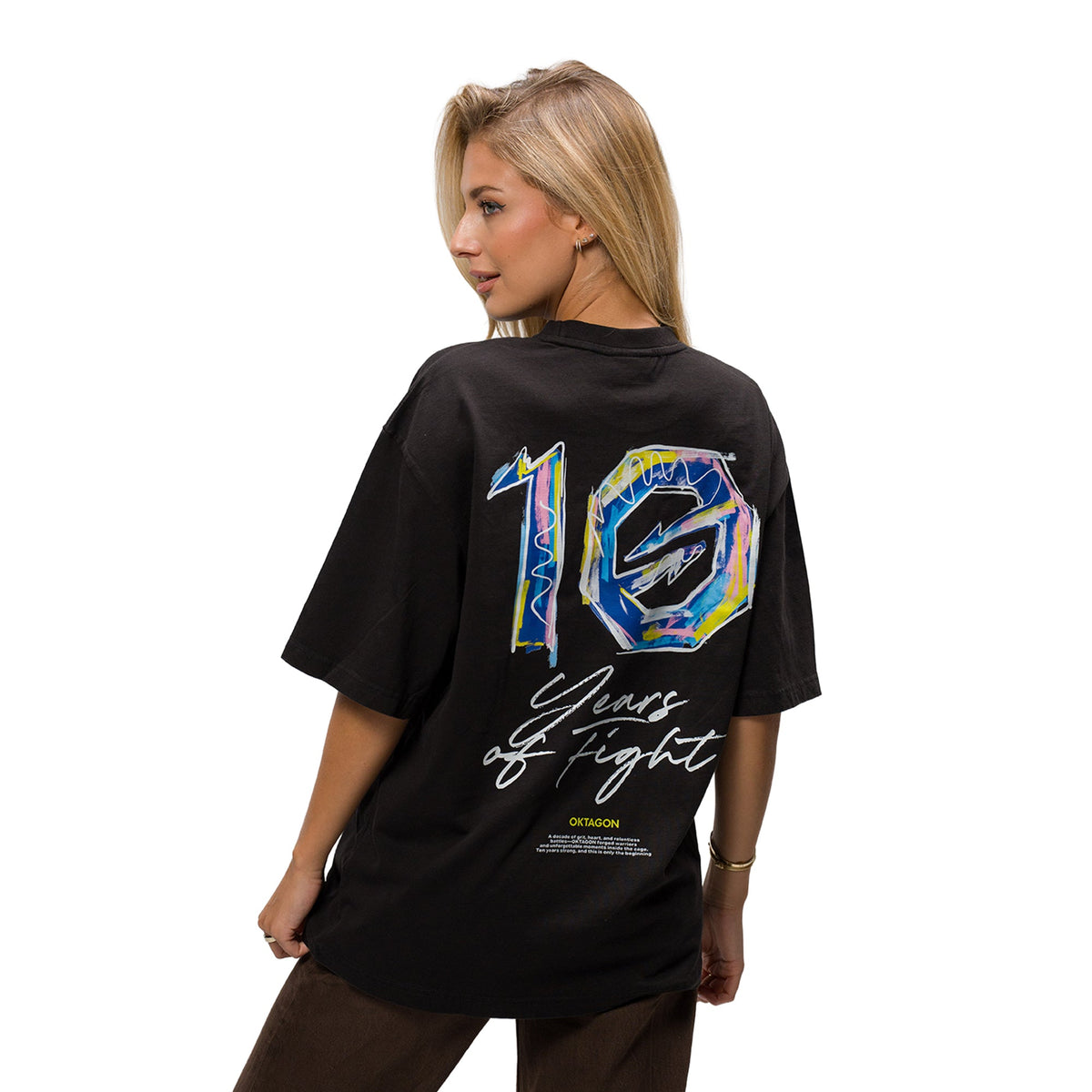 OKTAGON “10 YRS OF FIGHT” OVERSIZED T-SHIRT - OKTAGON Store