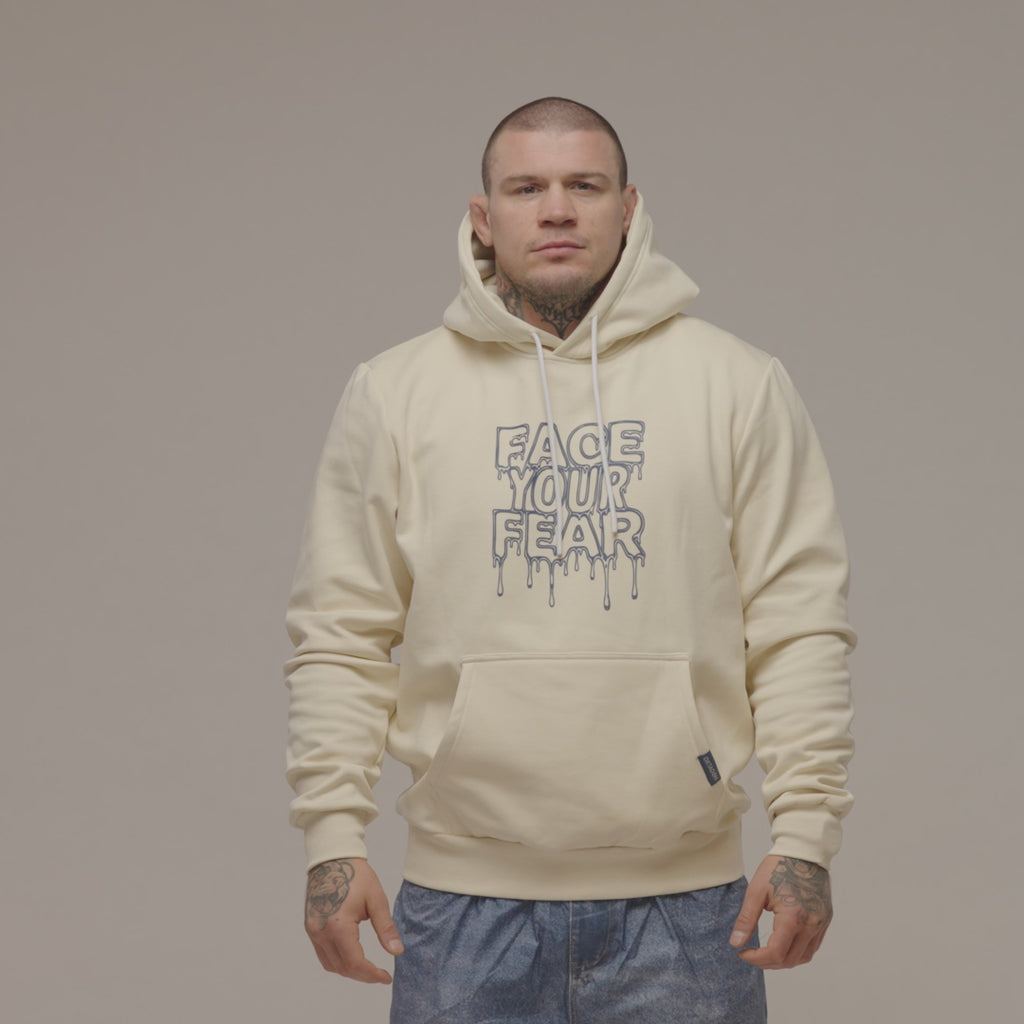 HOODIE FACE YOUR FEAR - BEIGE