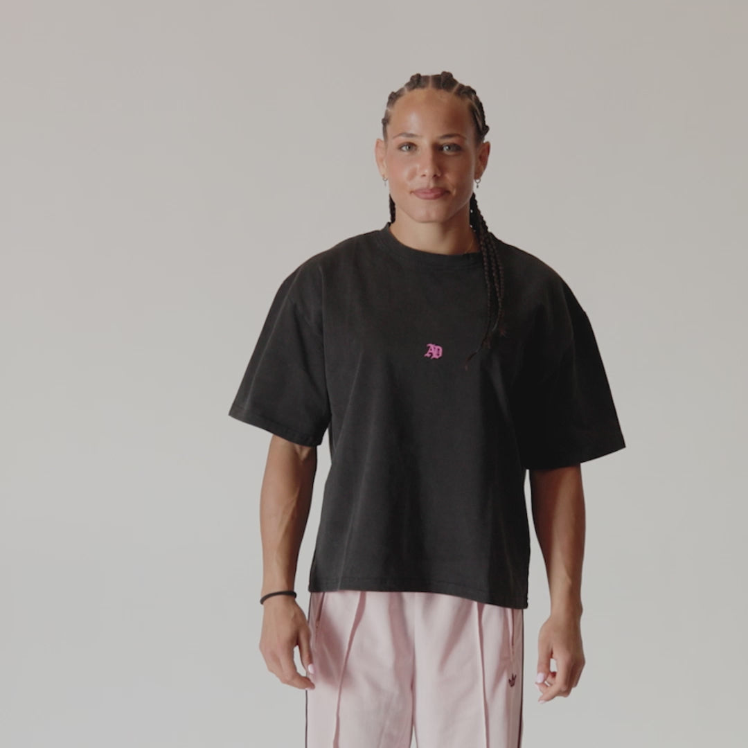 Alina Dalaslan "AD" Monogram Black Tee