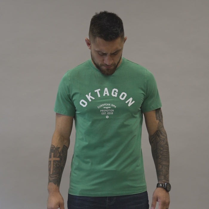 WASHED T-SHIRT OKTAGON - GREEN– OKTAGON Store