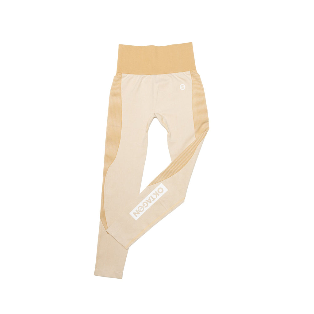SEAMLESS - LONG LEGGINGS BEIGE - OKTAGON MMA Store