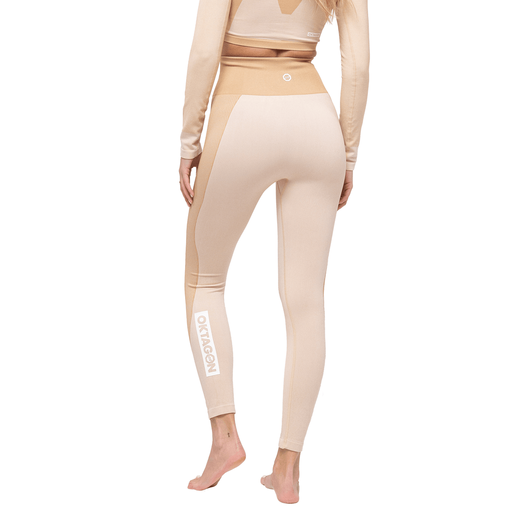 SEAMLESS - LONG LEGGINGS BEIGE - OKTAGON MMA Store
