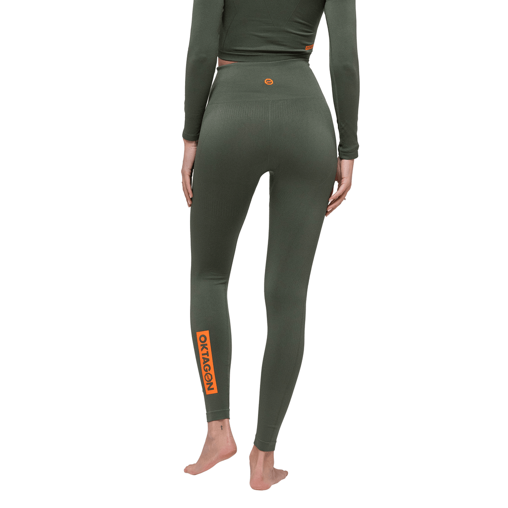 SEAMLESS - LONG LEGGINGS GREEN - OKTAGON MMA Store