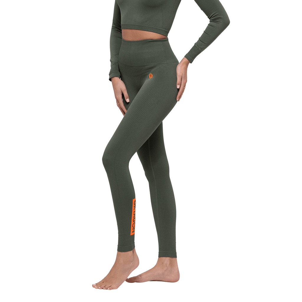 SEAMLESS - LONG LEGGINGS GREEN - OKTAGON MMA Store