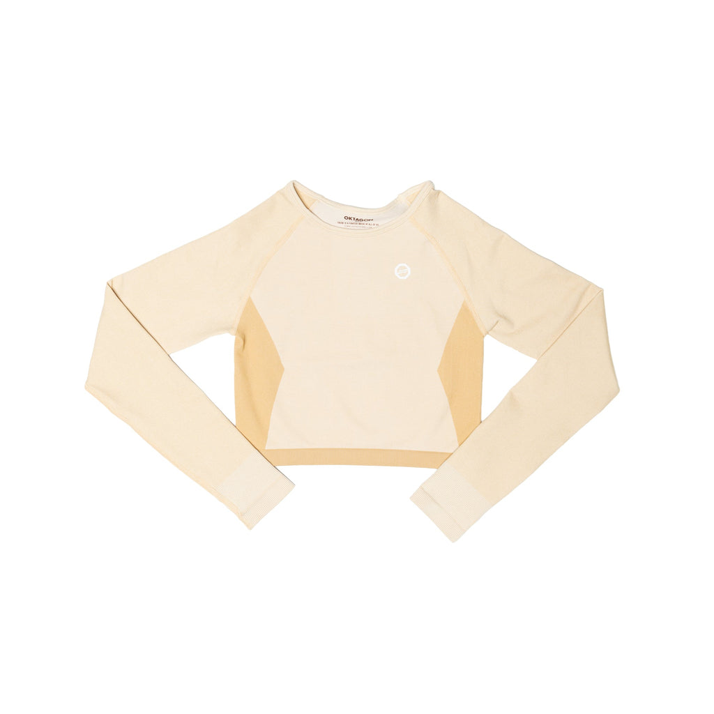 SEAMLESS - TOP LONG SLEEVE BEIGE - OKTAGON MMA Store