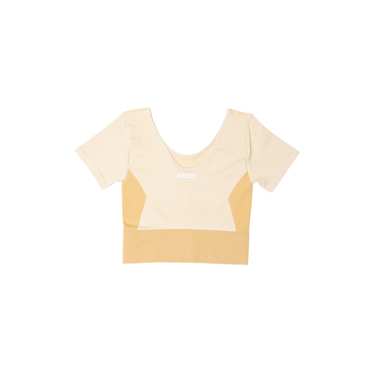 SEAMLESS - TOP SHORT SLEEVE BEIGE - OKTAGON MMA Store