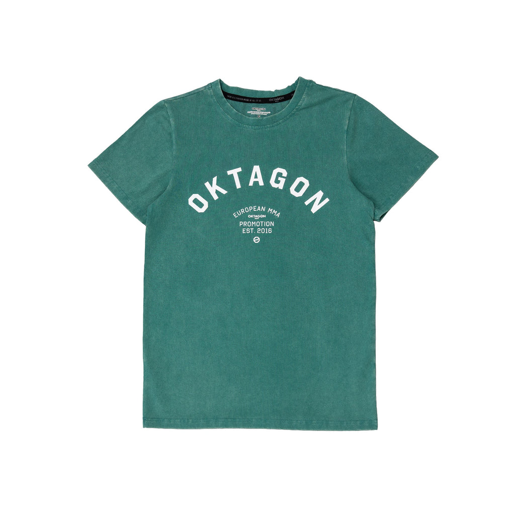 WASHED T - SHIRT OKTAGON - GREEN - OKTAGON MMA Store