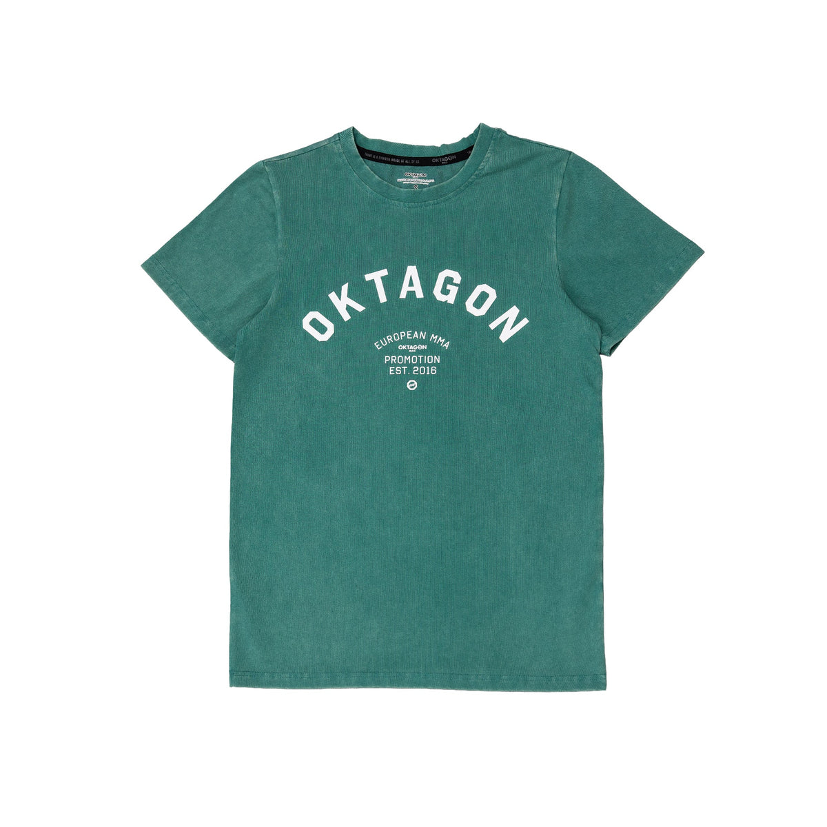WASHED T - SHIRT OKTAGON - GREEN - OKTAGON MMA Store