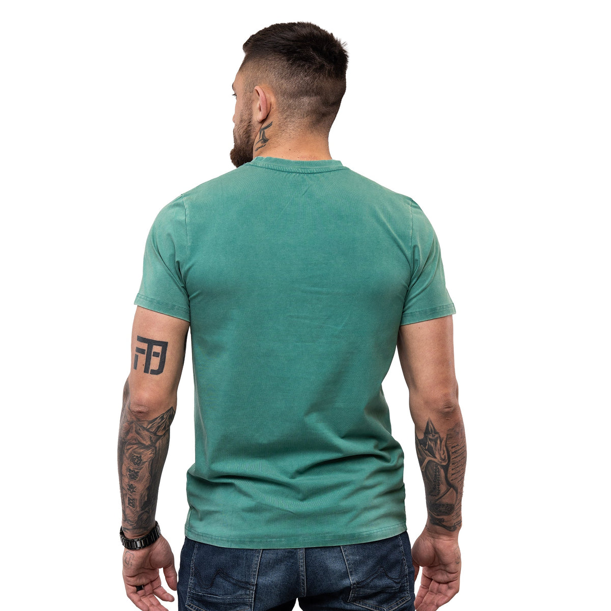 WASHED T - SHIRT OKTAGON - GREEN - OKTAGON MMA Store