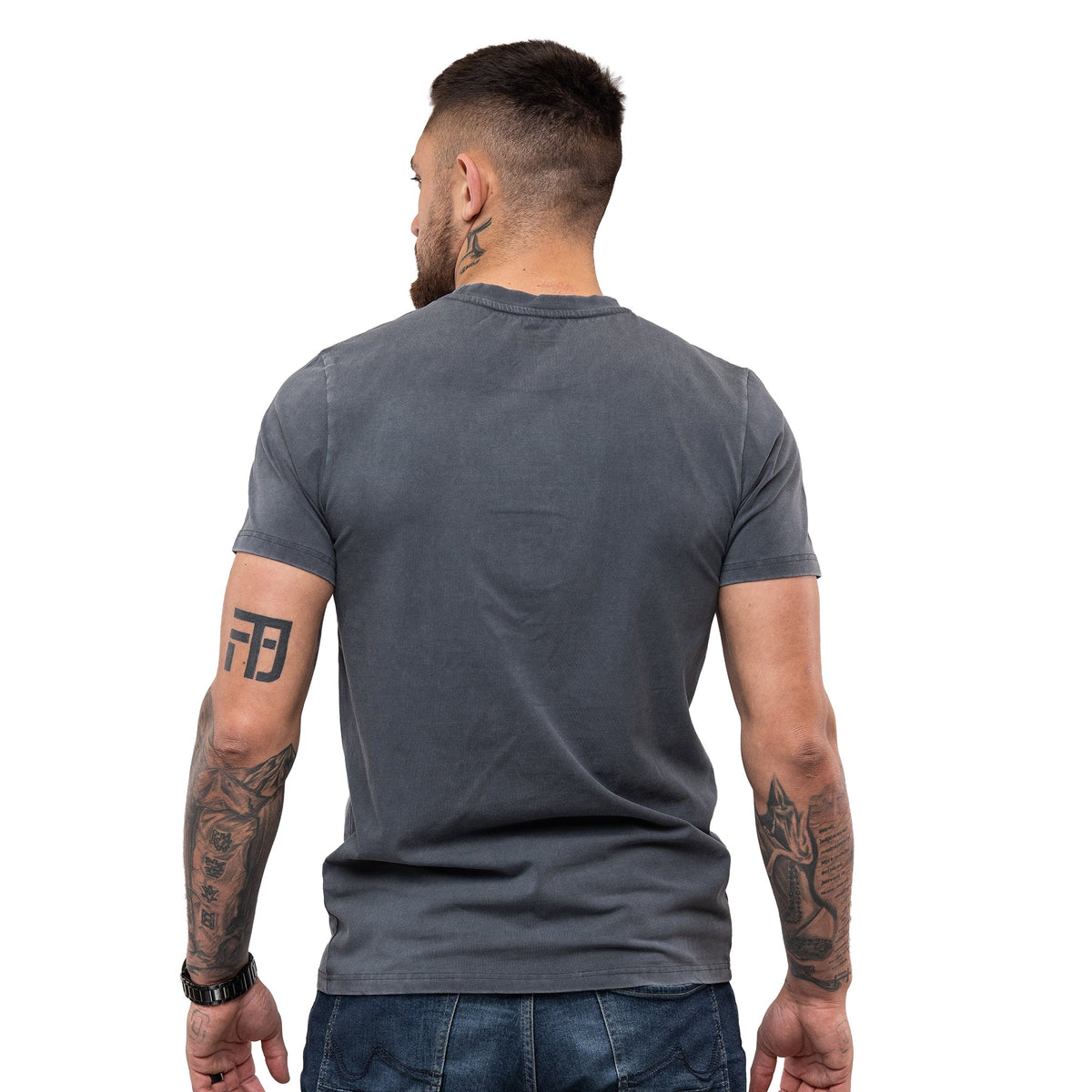 WASHED T - SHIRT OKTAGON - GREY - OKTAGON MMA Store