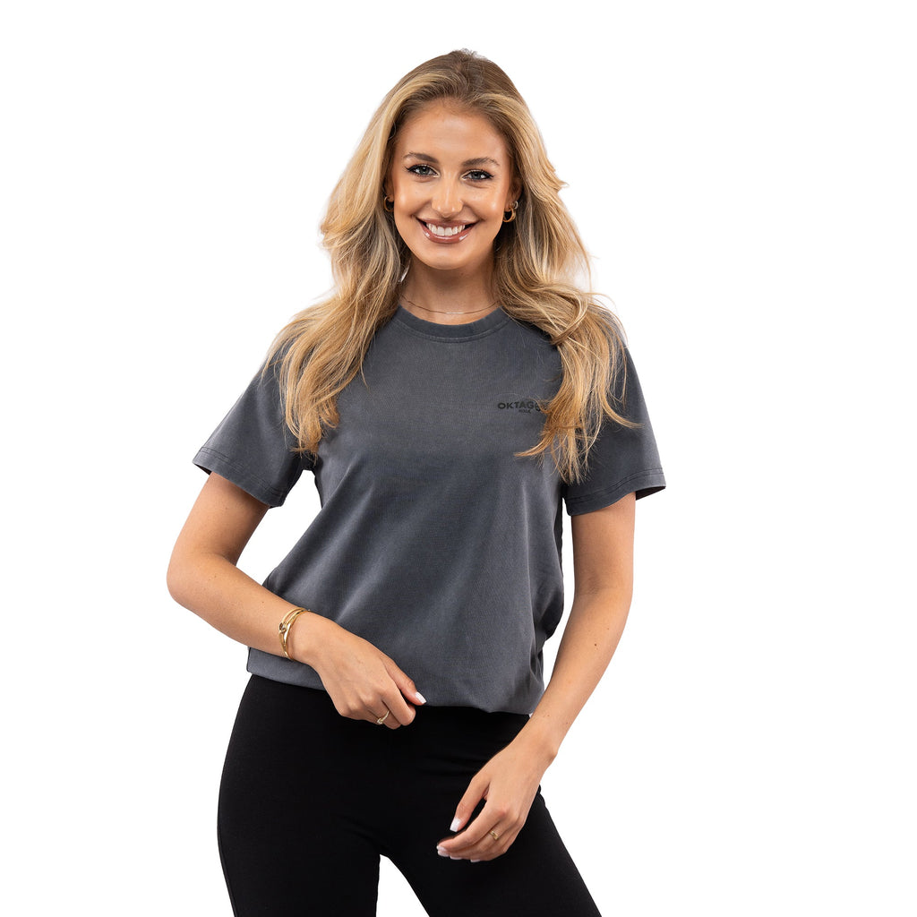 WASHED T - SHIRT OKTAGON - GREY - OKTAGON MMA Store