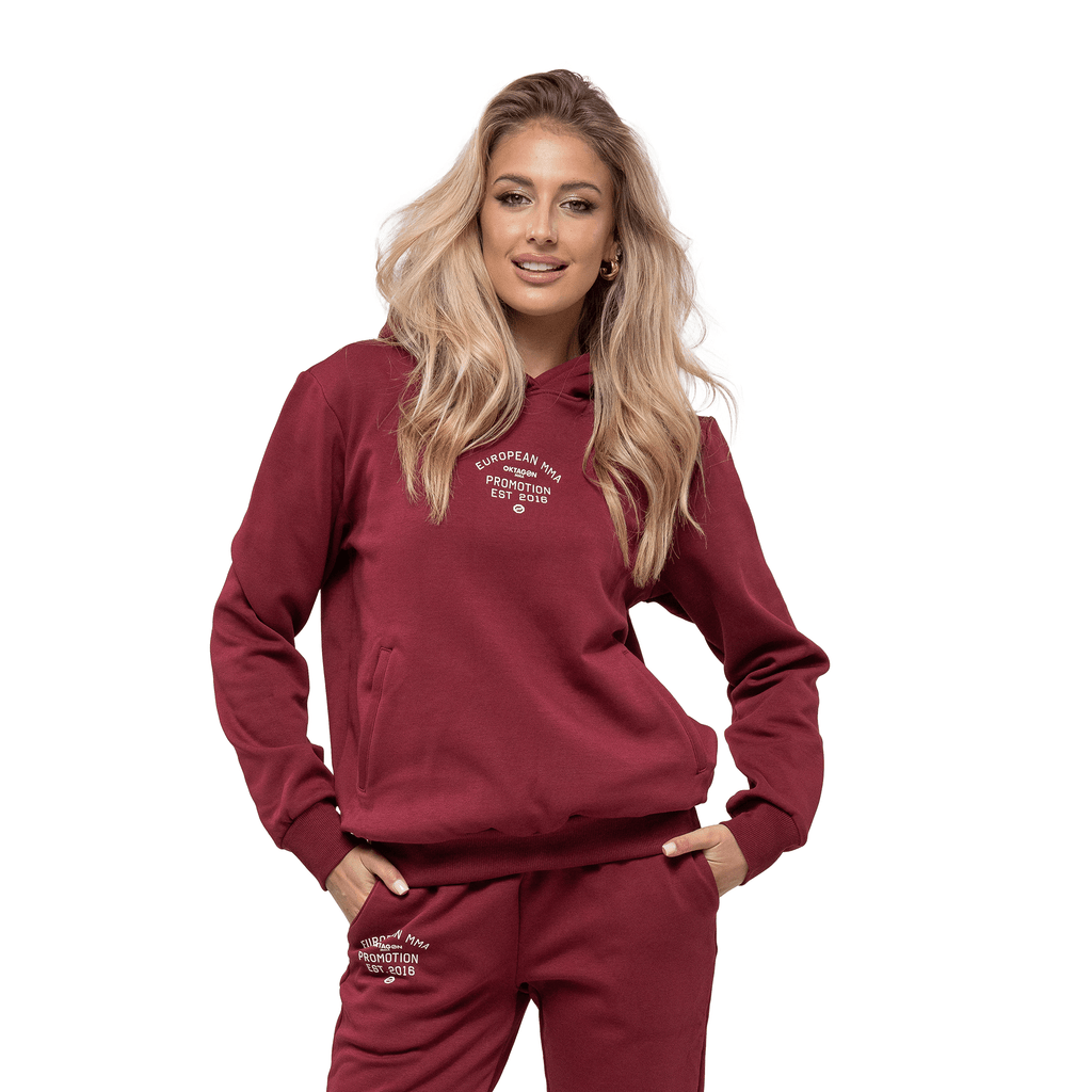 WOMEN SWEATSUIT OKTAGON DARK BURGUNDY - OKTAGON MMA Store