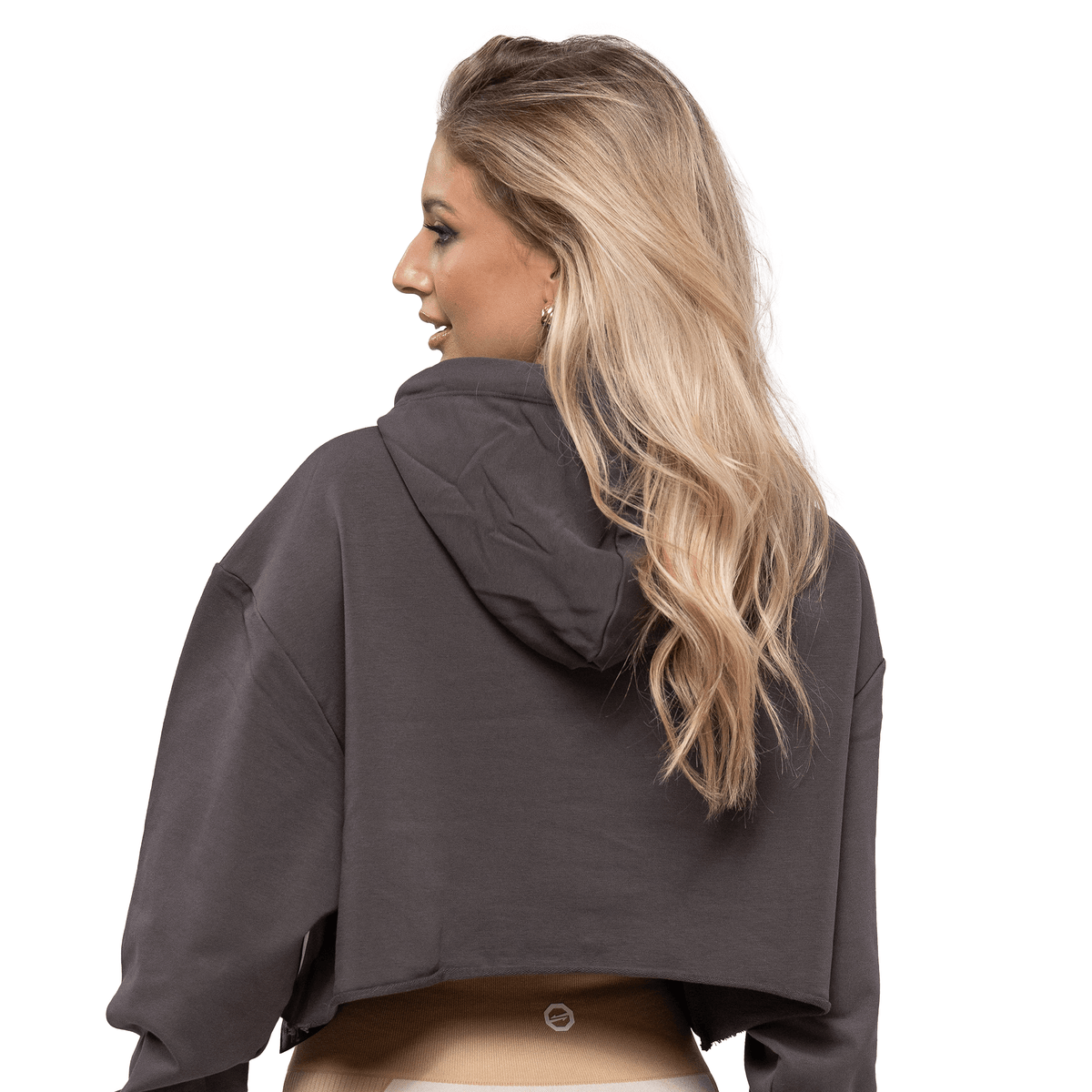 WOMEN'S CROPPED HOODIE - DARK GREY - OKTAGON MMA Store