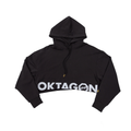 WOMEN'S CROPPED HOODIE - DARK GREY - OKTAGON MMA