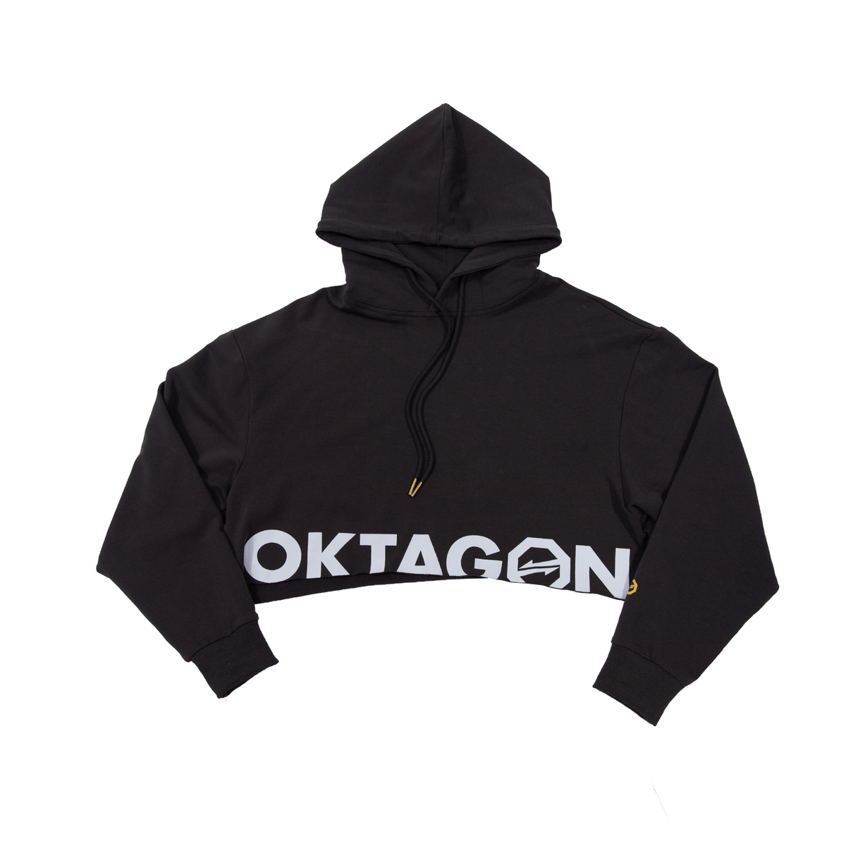 WOMEN'S CROPPED HOODIE - DARK GREY - OKTAGON MMA